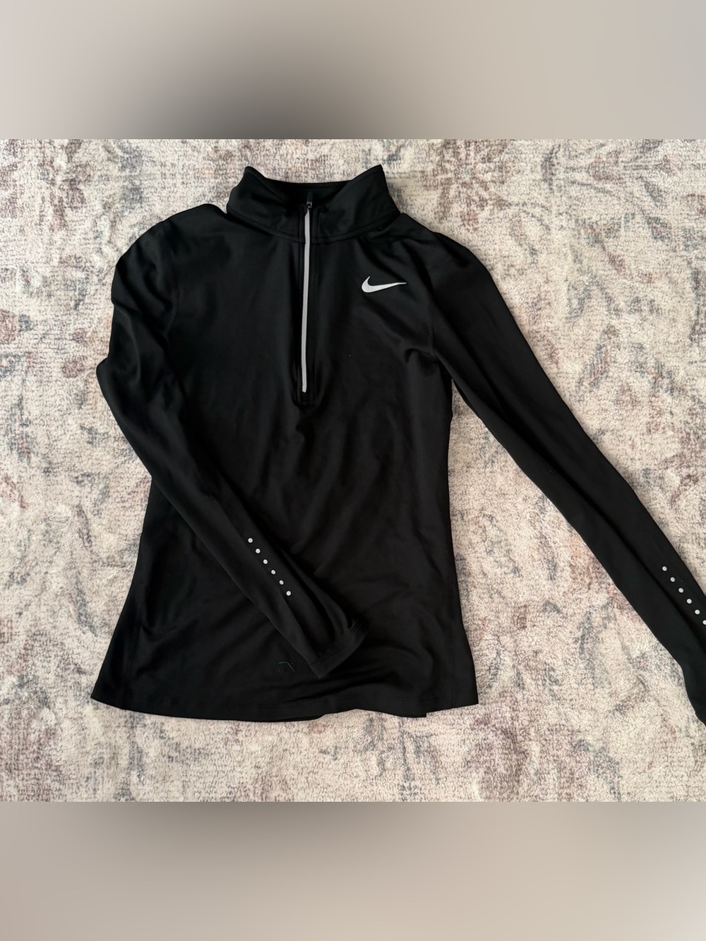 Nike Black Long-Sleeve Quarter Zip Training Top with Reflective Swoosh